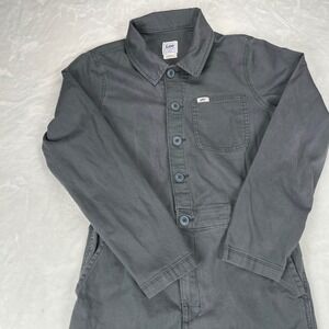 Lee H.D. Workwear Mens Gray Long Sleeve Button Front Utility Coverall Jumpsuit S